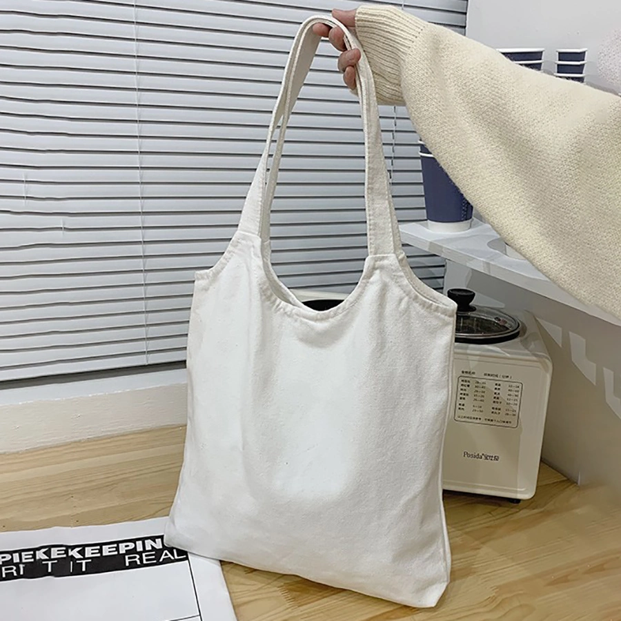 Las mujeres Shopper de hombro bolsas de tela de algodón bolsas, Tote bolsas para el uso diario, de color natural con diseños sencillos