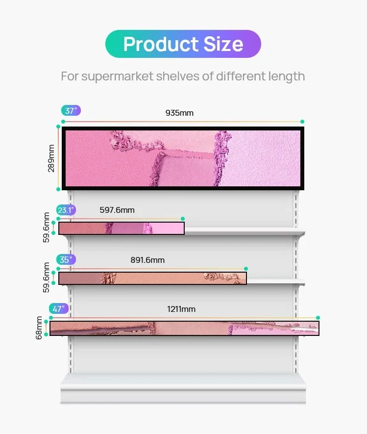 Supermarkt Werbung Kiosk gestreckte Bar 56,6inch Digital LCD-Display