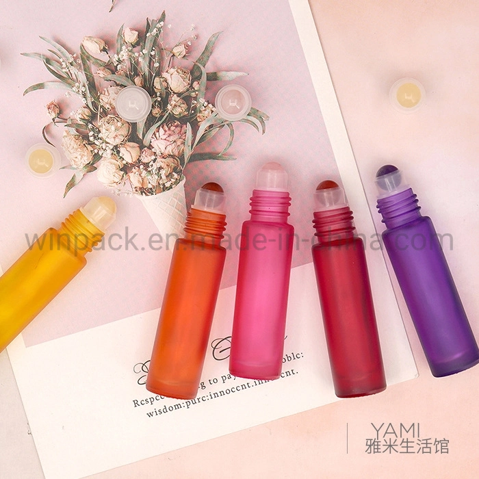 10ml Round Shape Thick Glass Mould Roller Bottle with Stainless Steel Roller Ball with Cap for Personal Care Container