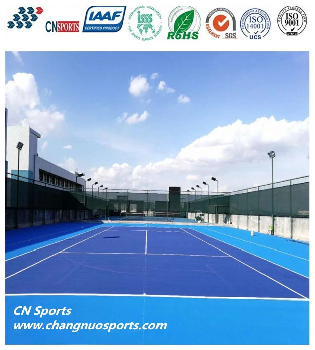 Silicon PU Upgraded Acrylic Coating Rubber Sports Flooring for Cushion Tennis Court