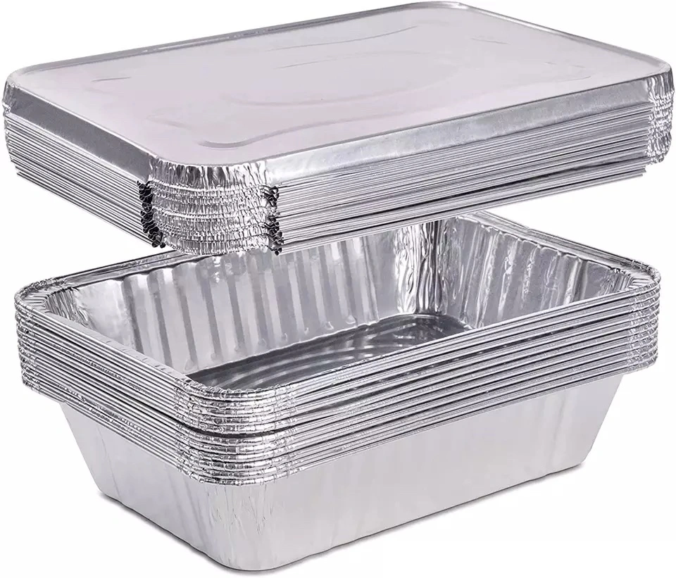 Food Grade Aluminium Foil Container/ Carryout Lunch Box/Tray with Cardboard Lid