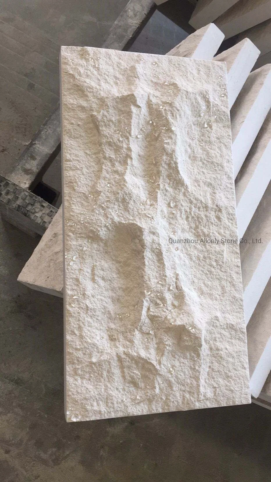 Superficie de setas Blanco mármol pared Revestimiento Crema Bello Limestone Wall Mosaico