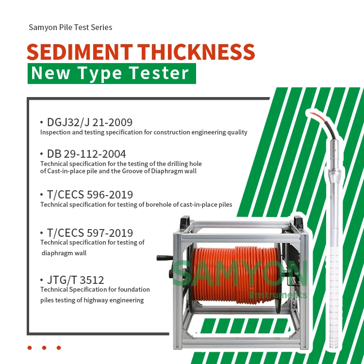 Teste de estacas de betão Equipamento de Teste de espessura de sedimentos