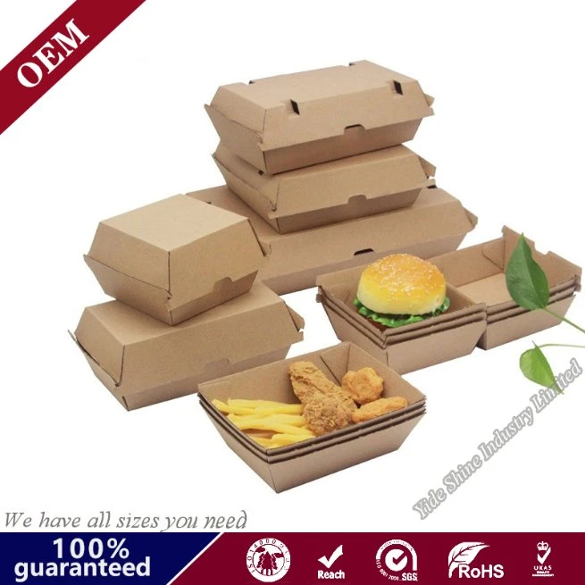 Micro Flute Brown Food Packaging Paper Cardboard Burger Box