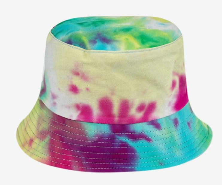 Europa y América 58 Color Printed Tie Dyed Cubiletes Sombreros Protector solar de borde cruzado exterior sombrero cubo Graffiti Doble cara Cuenca Sombrero