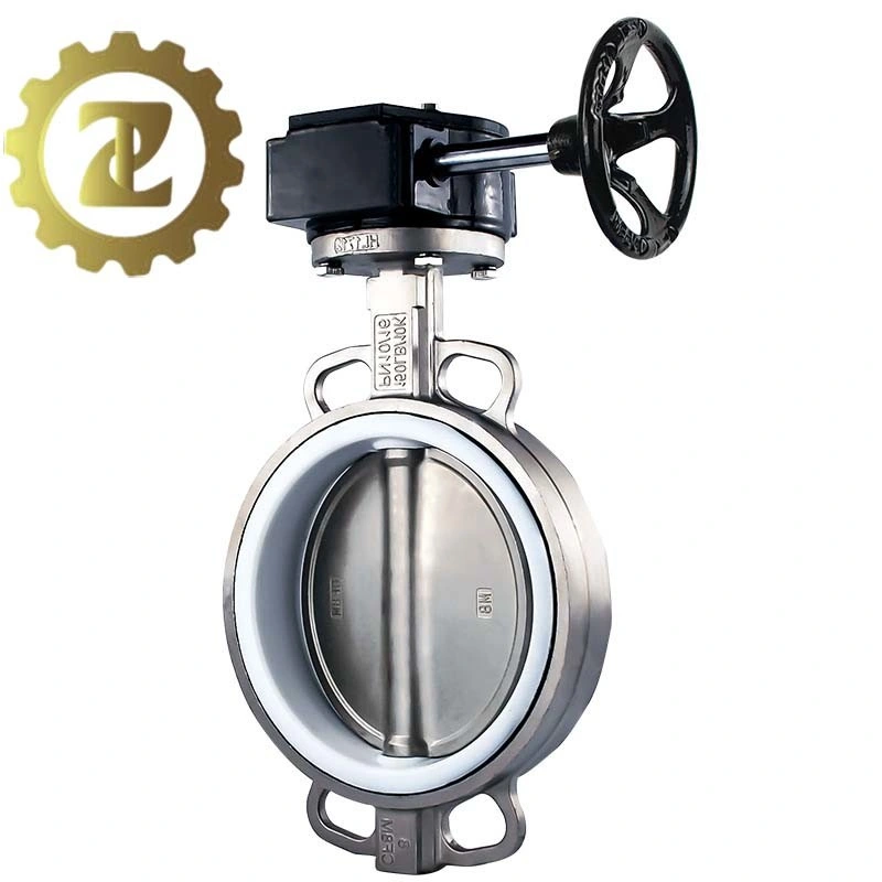 Stainless Steel 304 Body Disc Seat EPDM Wafer Type Butterfly Valves Pneumatic Actuator