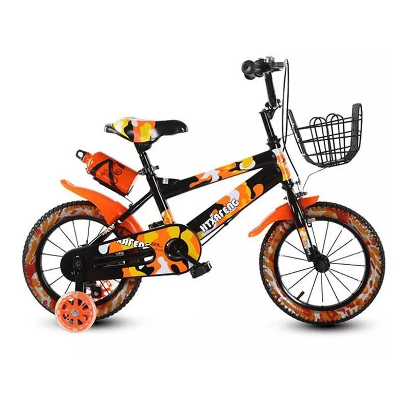 Camo Kids Bicycle with Front Frame and Rear Bottle Cage