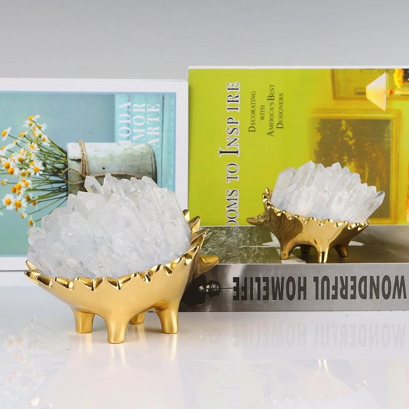 Modern Farmhouse Living Room Decor Simulation Hedgehog Design Brass Accessories for Home