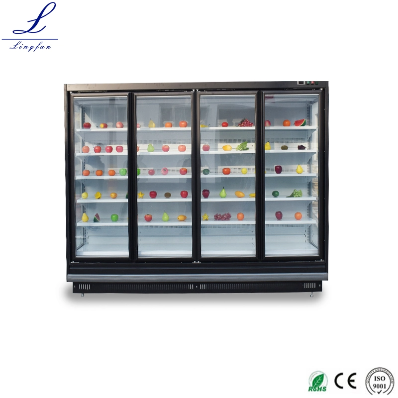 Novo design Equipamento de refrigeração de grande capacidade bebidas supermercado Diary Display Frigorífico com compressor remoto