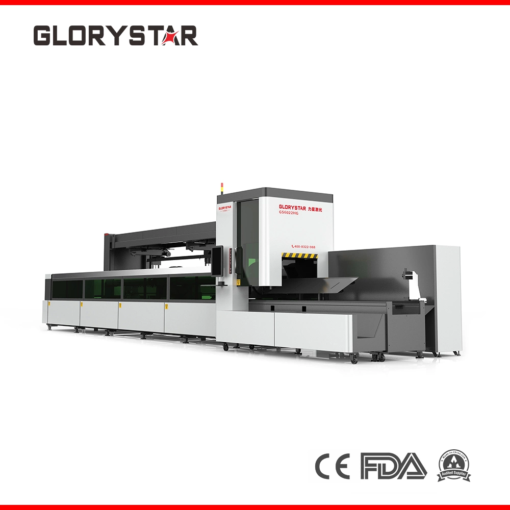 Vollautomatische 3 Chucks Square Tube Fiber Laser Schneidmaschine Für Werbedekoration