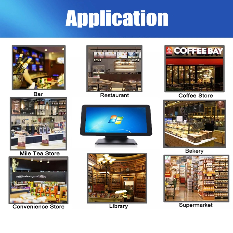 15 pulgadas toque todo en un PC sistema POS Windows/Android Pantalla táctil Registro de efectivo ordenador
