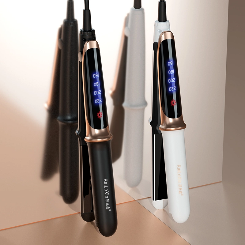 Flat Iron revestimento cerâmico Nano Titânio alisador de cabelo com visor LCD