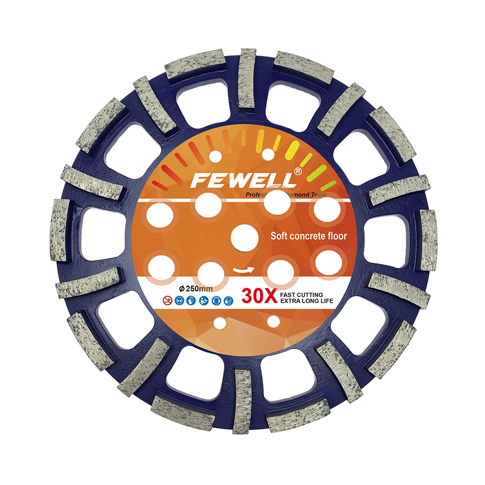 Premium Grade Silber Gelötete 10in Schärfen 250mm Blue Diamond Wheel Schleifscheibe für weichen Beton