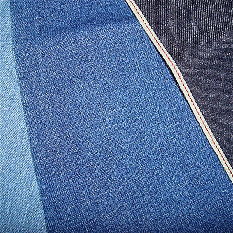 Indigo Blue Red Selvage Cotton Slub Denim Twill Fabric