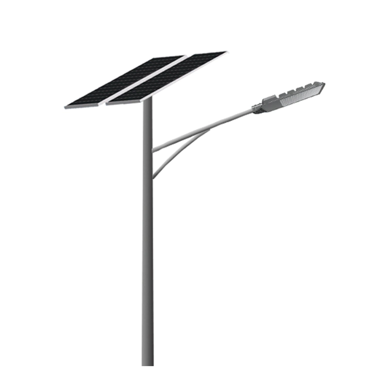 100W LED Solar Street Light Single Arm with 15A Charge Controller Galvanized Tapered Post