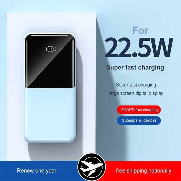 High Capacity 20000mAh Power Bank Pd 22.5W Li-Polymer Battery Fast Charging Mobile Charger