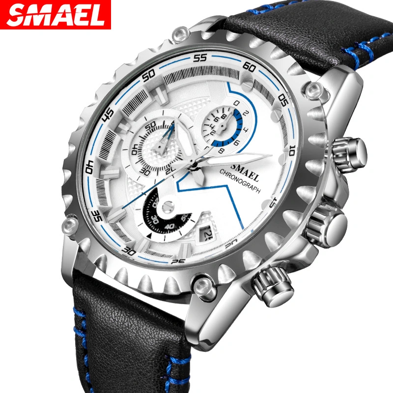 Custom Logo Herren Lederuhr Original Marke Relojes Hombre Herren Armbanduhr Quarz Luxus Uhr