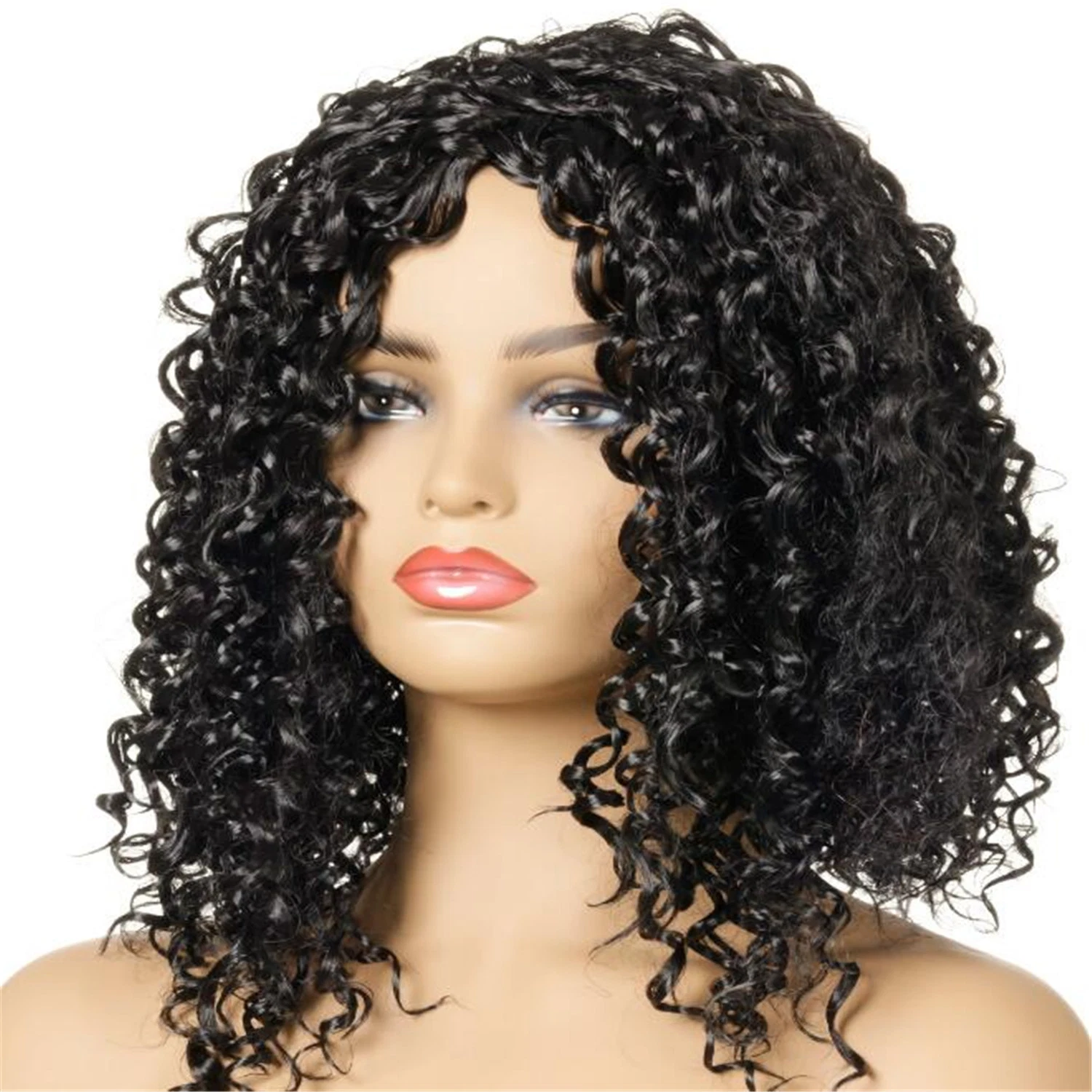 Custom Heat Resistant Short Curly Afro Synthetic Cosplay Wigs