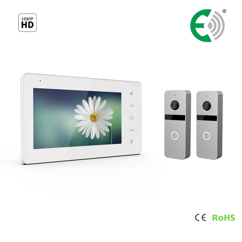 7-Zoll-IPS-Bildschirm Smart Video Doorphone Interphone 1080p HD-Video Türklingel Kamera