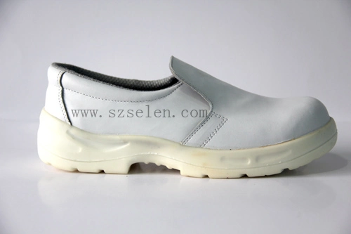 ESD Industrial White Microfiber PU Anti-Static Anti-Smash Anti-Puncture Safety Shoes Worker (SE-3017)