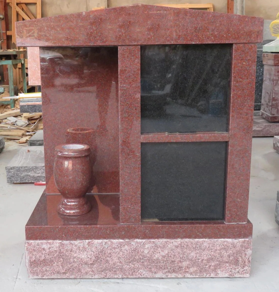 Indian Red Granite Memorial Mini 2 Niches Columbarium for Cemetery