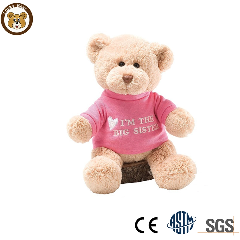 Urso de pelúcia macio e fofo personalizado com logotipo promocional para crianças.
