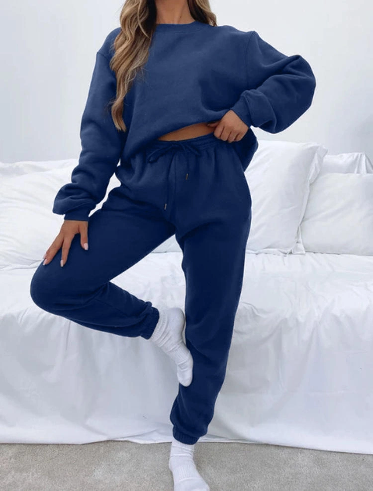 High quality/High cost performance Sportswear Women Blank Sweat Suits Gym Fitness Sport Hoodie and Jogger Set