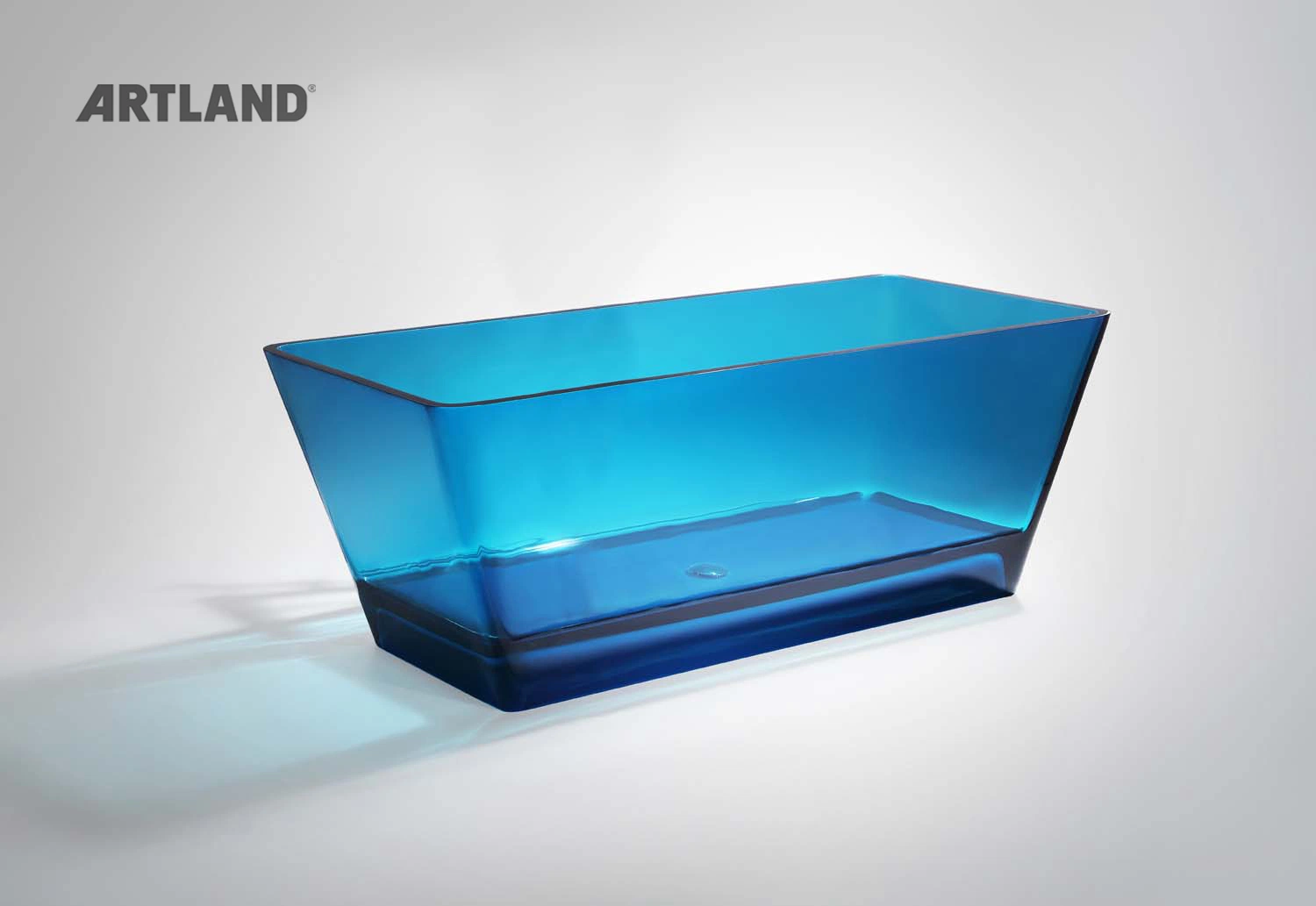 Sky Blue Translucent Solid Surface tubs Resin Stone bath