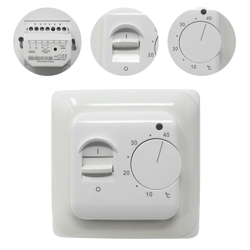 16A Room Floor Heating Thermostat Mechanical Temperature Controller Infrared Warm Floor with 3m External Ntc Sensor Probe