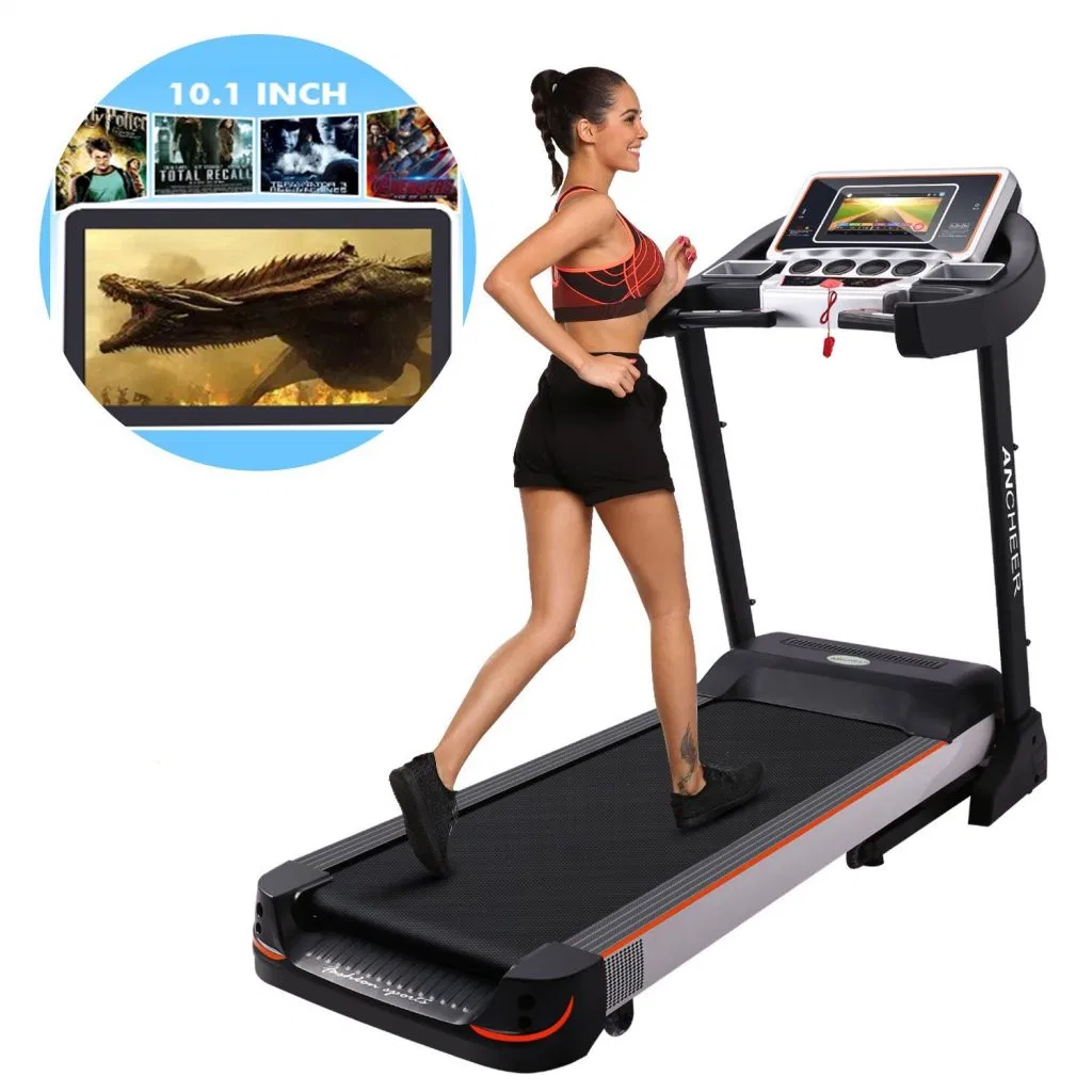 Professional Electric Digital Folding Treadmill -Electric Folding Exercise Machine Extended Safety Skid Track Portable Treadmill