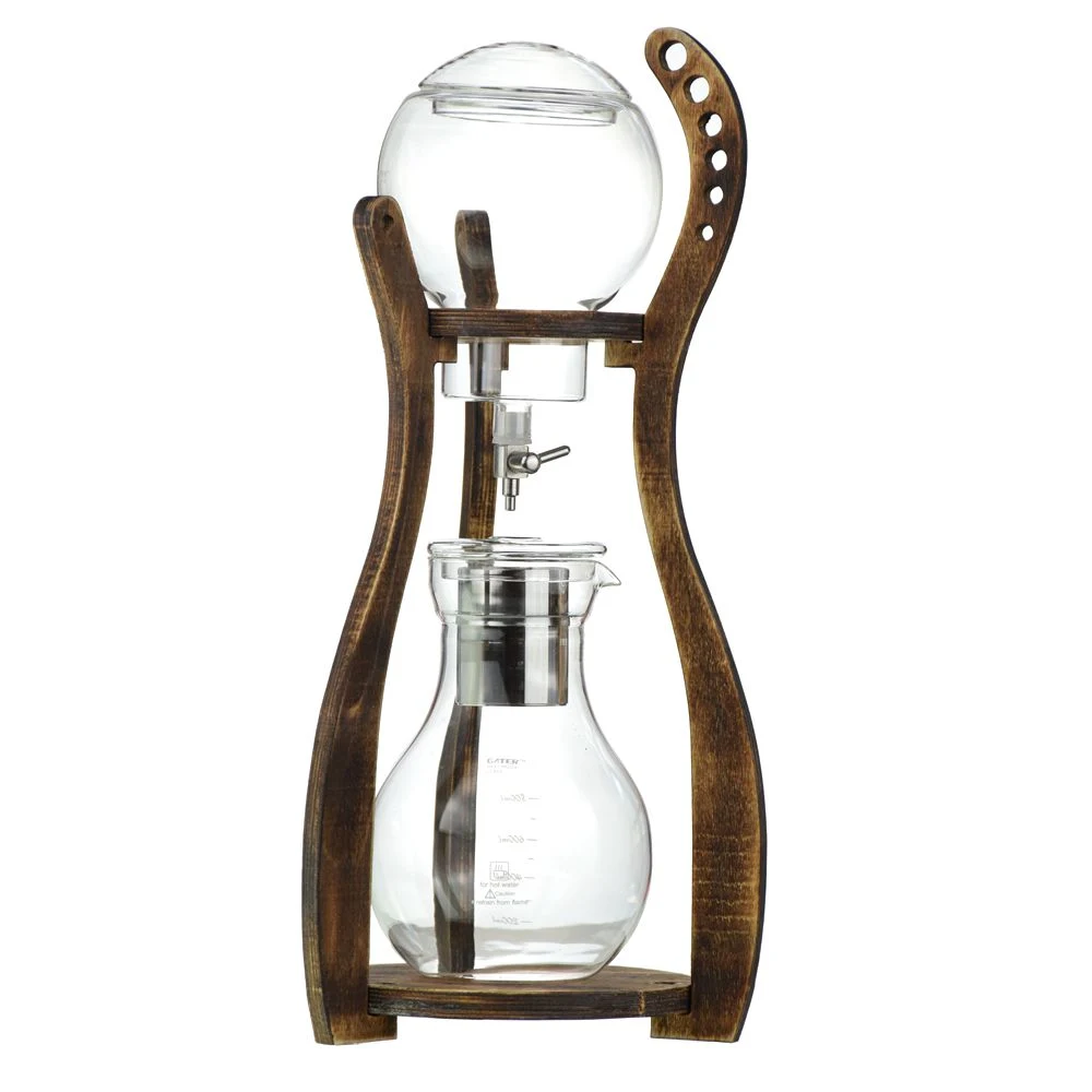 X Ecocoffee Bds3 600ml Borosilicate Glass with Wooden Base Ice Drip Coffee Maker Coffee Tools