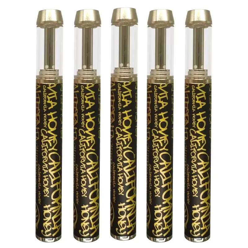 Vente en gros Vape Pen batterie rechargeable California Honey Vape stylos 1 ml Cartouches d'or à bobine céramique huile épaisse