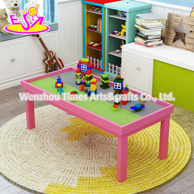 Customize DIY Wooden Kids Activity Table for Building Bricks W08g287b