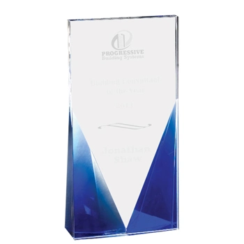 Crystal Glass Serenity Award with Green Base