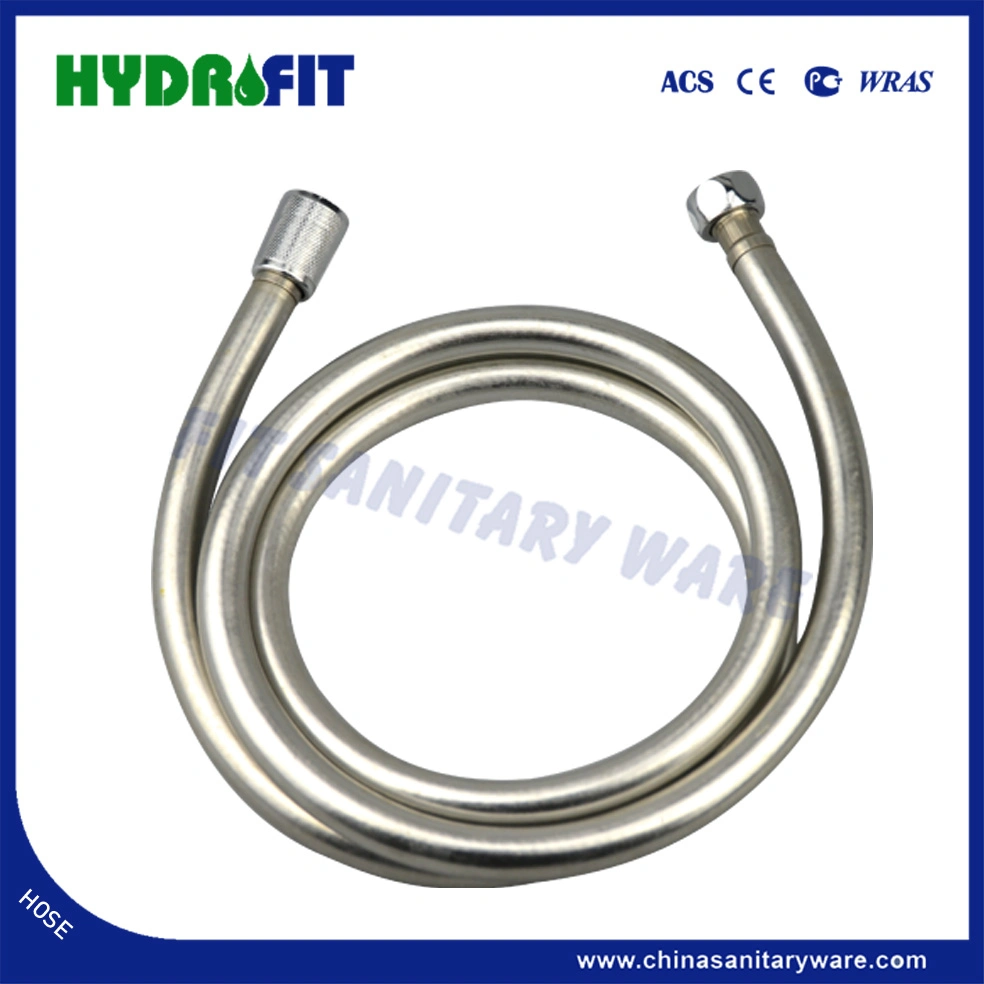 Shine Silver PVC Plastic Flexible Shower Hose Pipe Tube