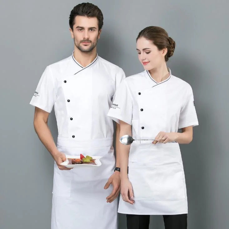 Factory Supply 4 in 1 Men's High Quality Restaurant Workwear Chef Uniform with Custom Embroidery Logo