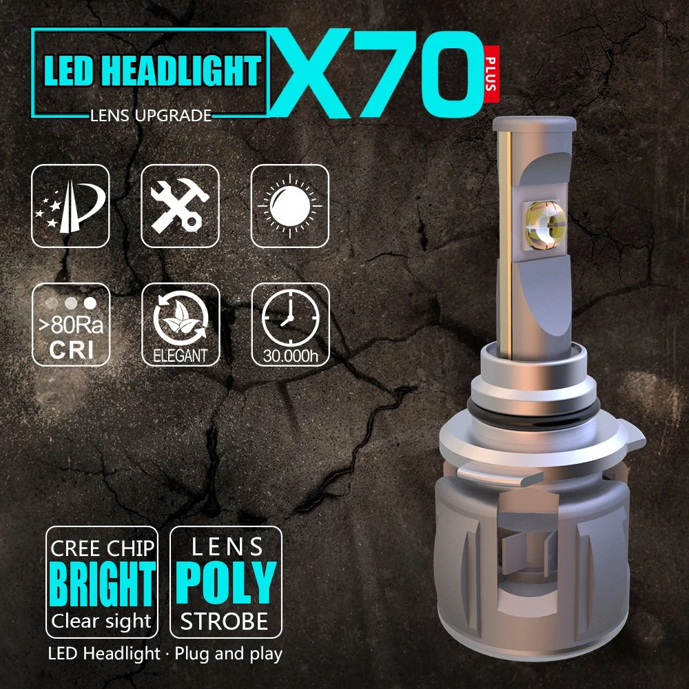 New X70 60W 15600lm 9006 12V 24V Auto Car LED Headlight Bulb Auto Light