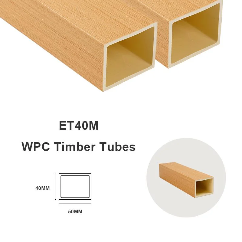 Good Load-Bearing WPC Composite Teak Batten Bench Bar Wood Timber Tube 40*50mm