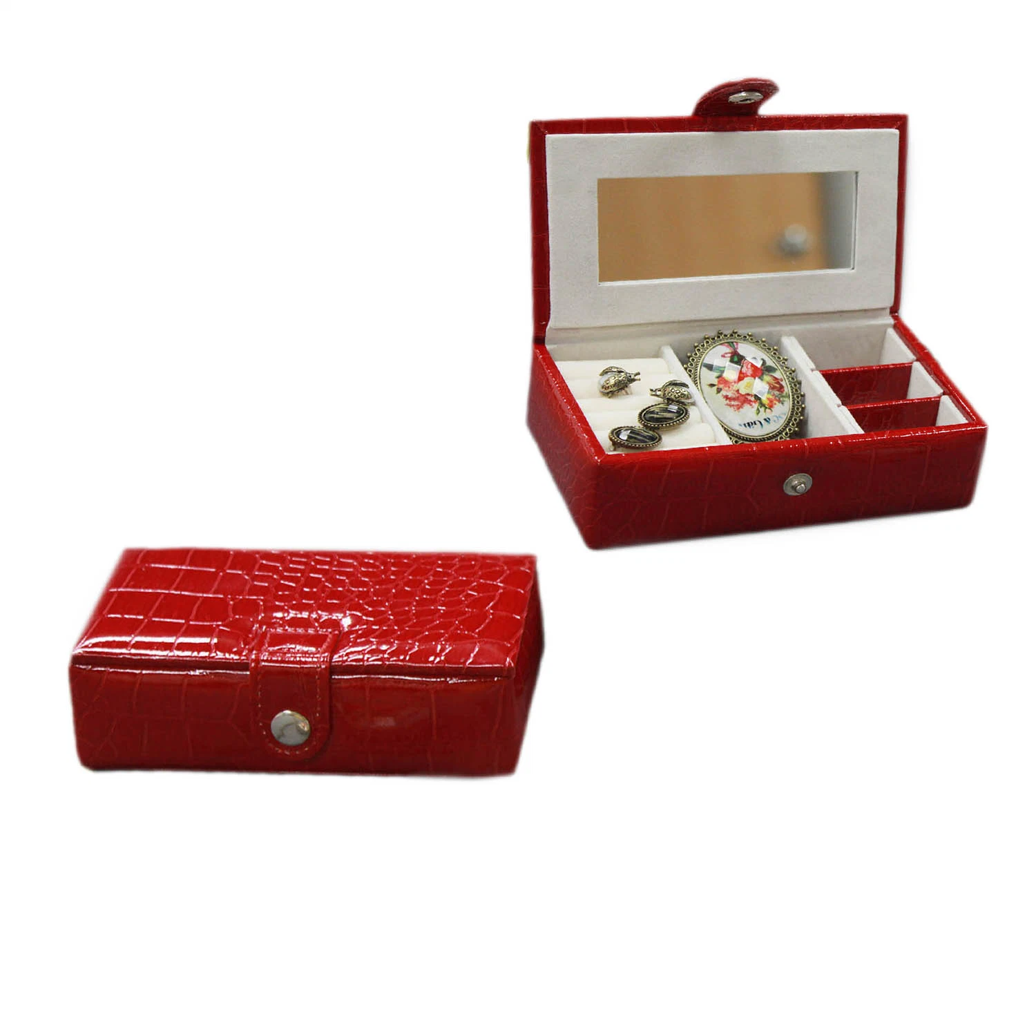 Folding Mini Travel Leather Jewelry Box (6784)