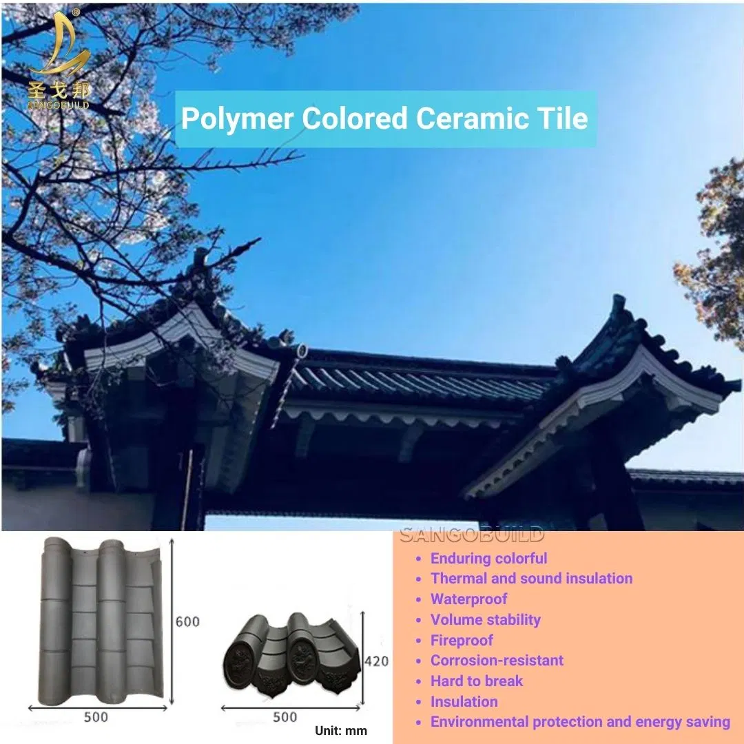 70 Years Warranty Synthetic Resin Antique Chinese Colored Roof Tile for South Aisa
