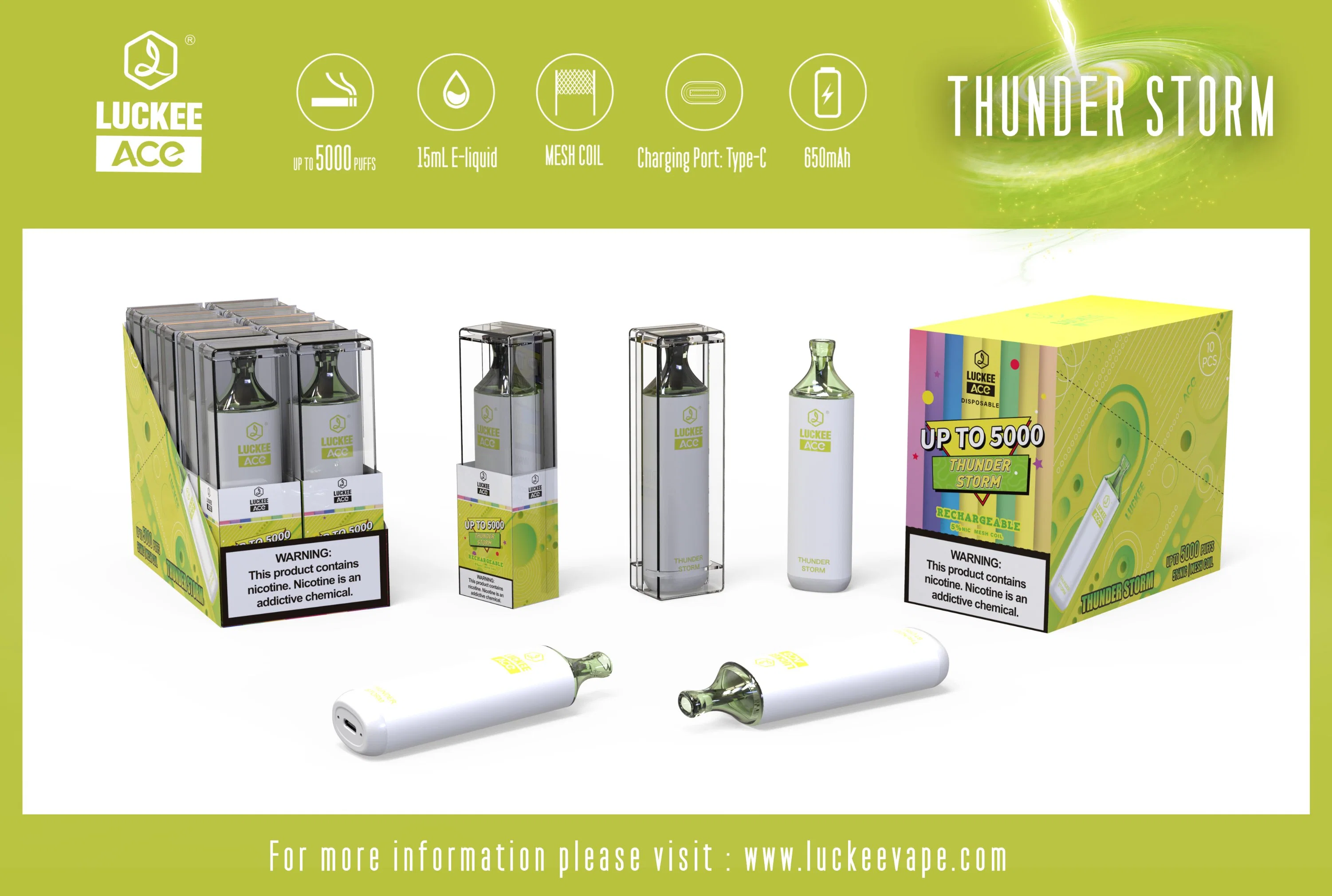 Les plus populaires de Mega Luckee Chill 5000bouffées Meshcoil Vape jus Vape jetables