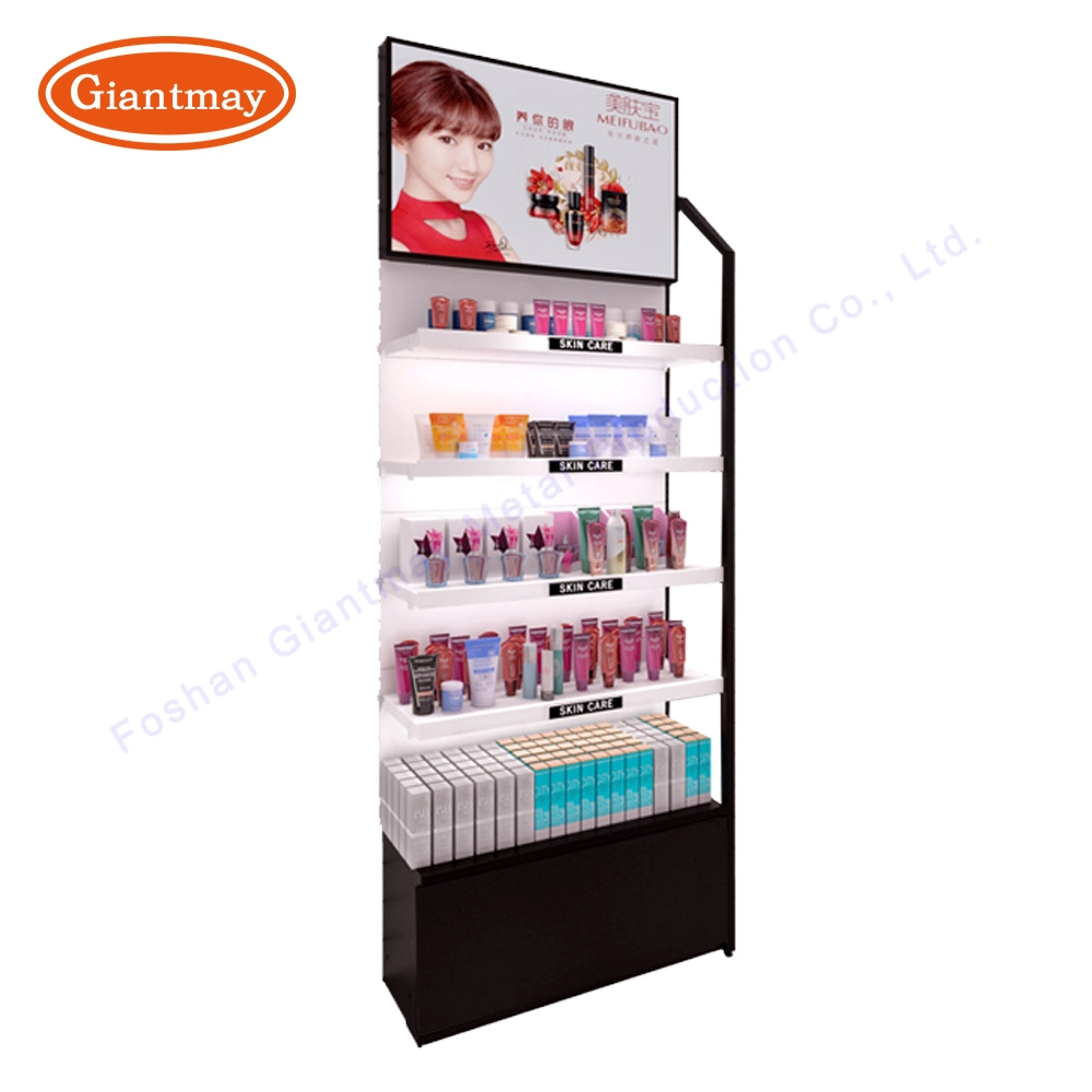 Advertising Nail Polish, Eyelash Cosmetic Rack Display Shelving Metal Make up Stands