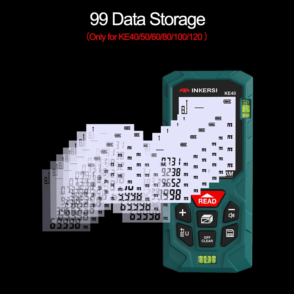 Digital Laser Distance Meter 50m with Data Storage 99 Units