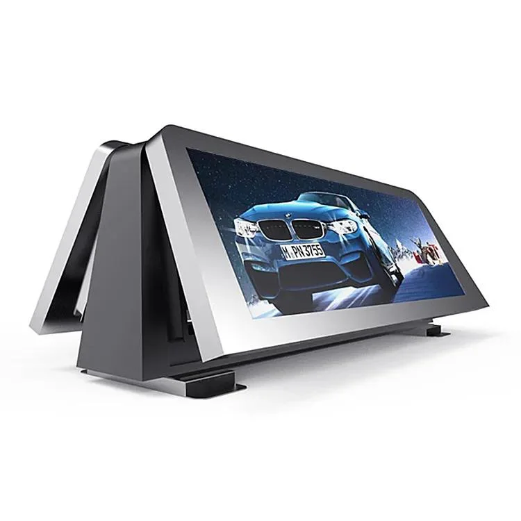 P4 Full Color Waterproof IP65 Double Sides LED Taxi Roof Display for Advertising