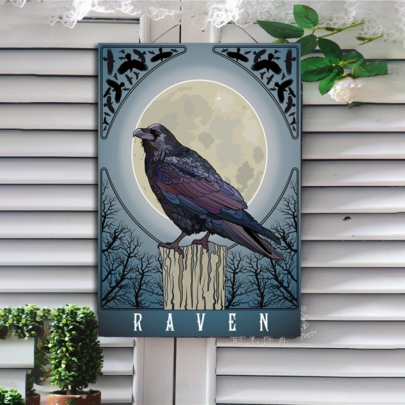 Factory Wholesale/Supplier Night Birds with Moon Metal Tin Sign Wall Art