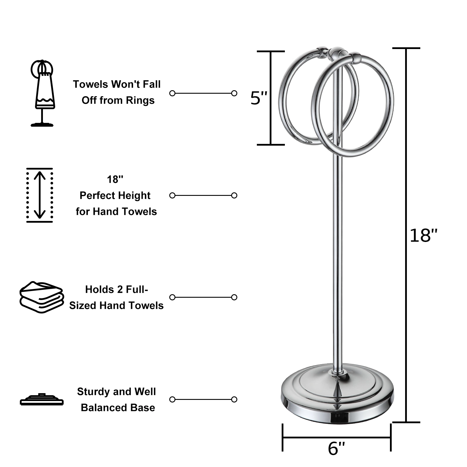 Countertops Towel Holder Hanging Stainless Steel Stand Fingertip Towel Ring