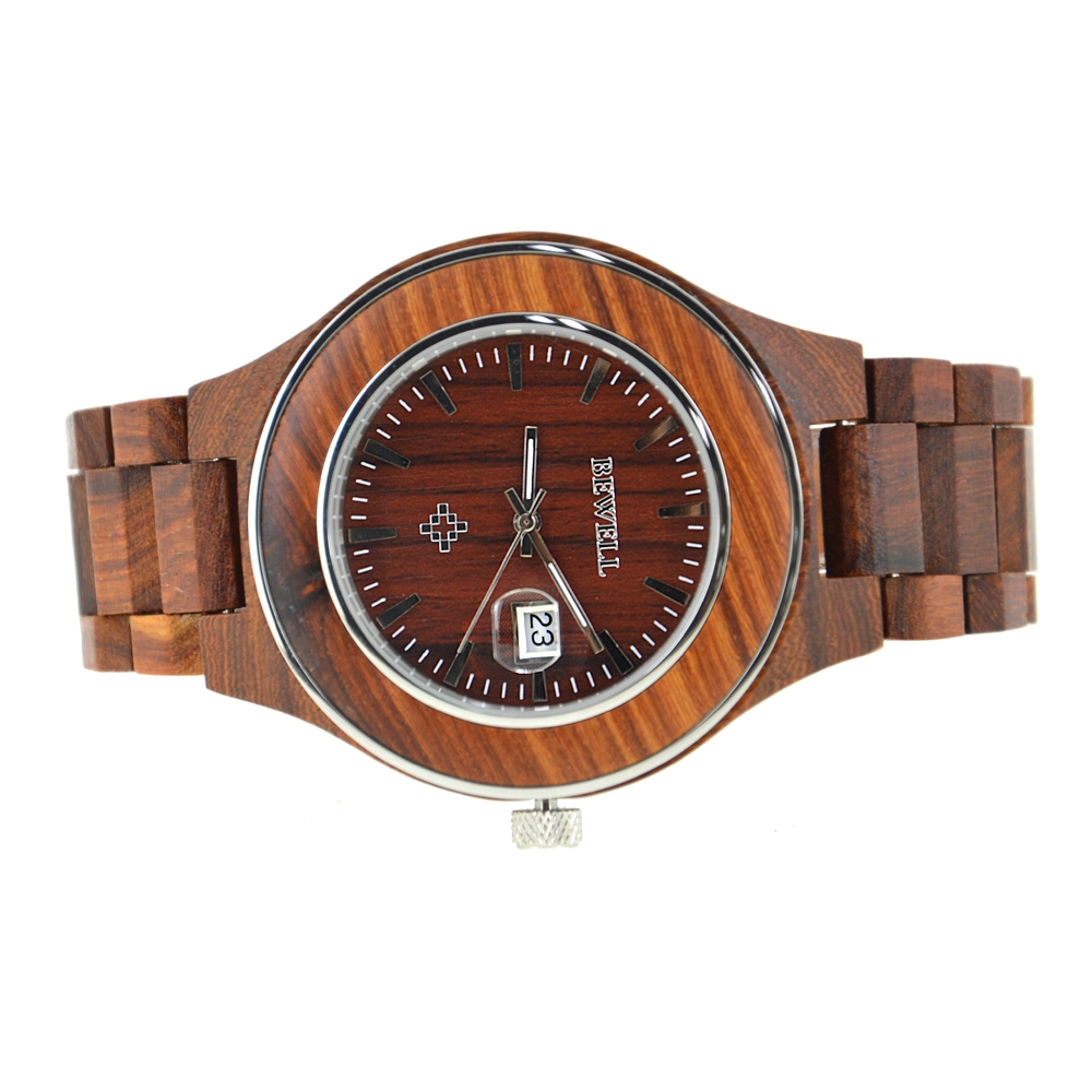 Shenzhen Wooden Watch Supplier Bewell Brand OEM Wrist Watch Waterproof for Mens Quartz Gshock Watch