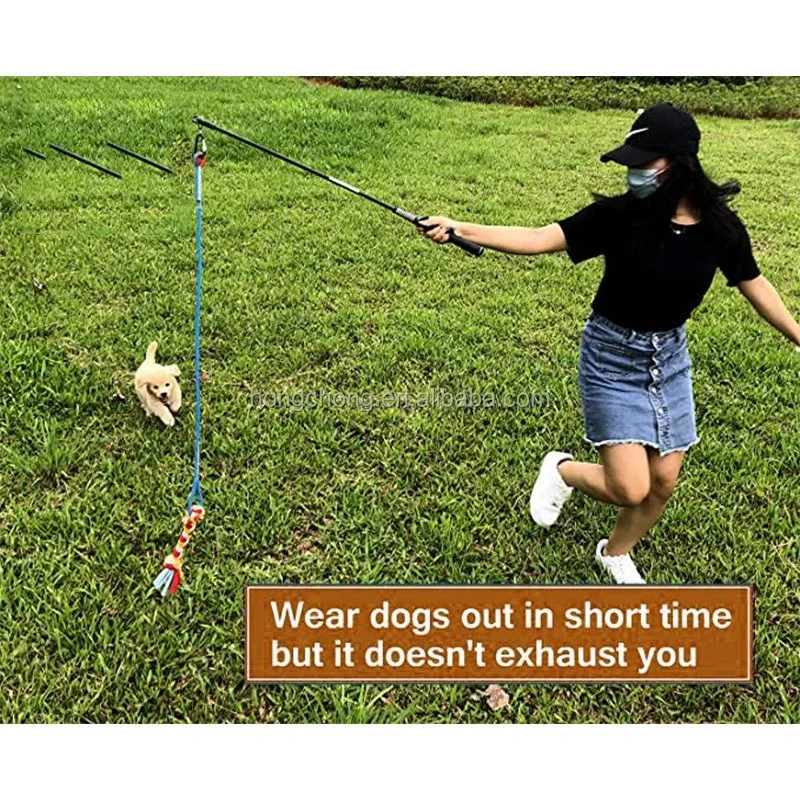 Pet Teaser Rod Bite and Pull Cotton Rope Toy Pet Interactive Training Toy