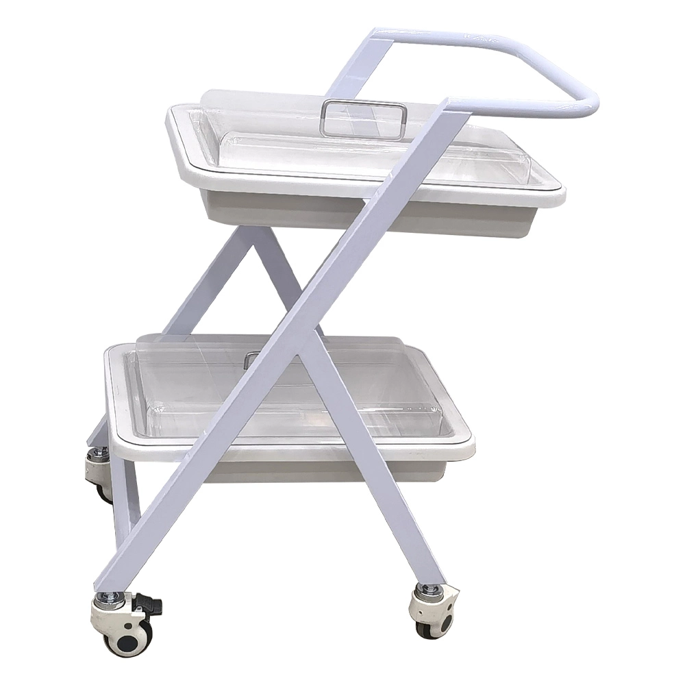 Mn-SUS019 Hospital Treatment Trolley 2-Tier Medical Trolley with Lock