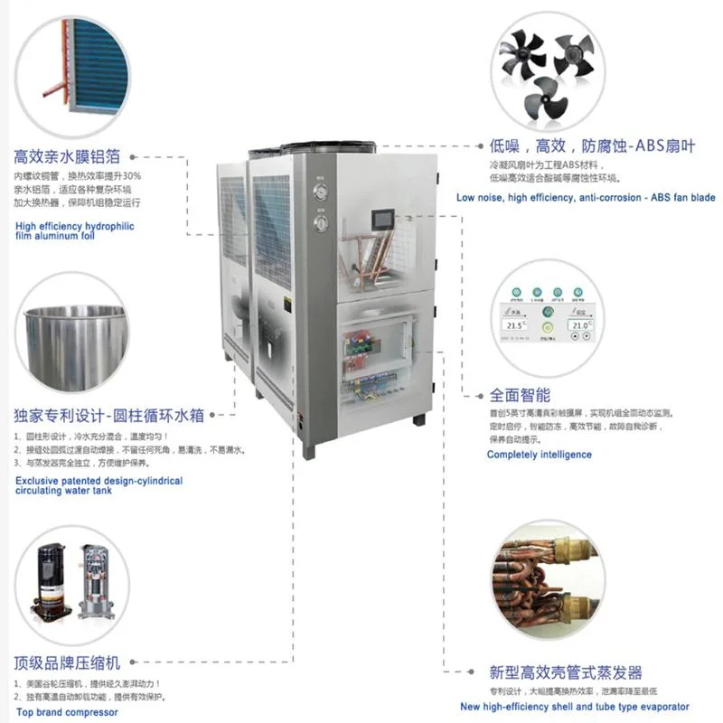 6HP Air Cooling Chiller Industrial Refrigerator for Craft Beer Cooling for 500L 1000lbeer Equipment